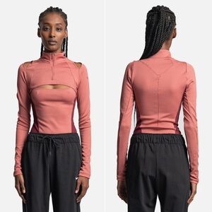 NWT Jordan Women's 23 Engineered 1/4-Zip Long-Sleeve Top in Canyon Pink Sz S